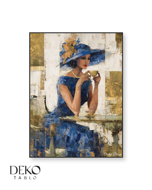 "Tea Time" Detaylı Yağlı Boya Tablo