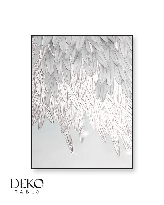 Gümüş Beyaz Tonlarında Detaylı Yağlı Boya Tablo