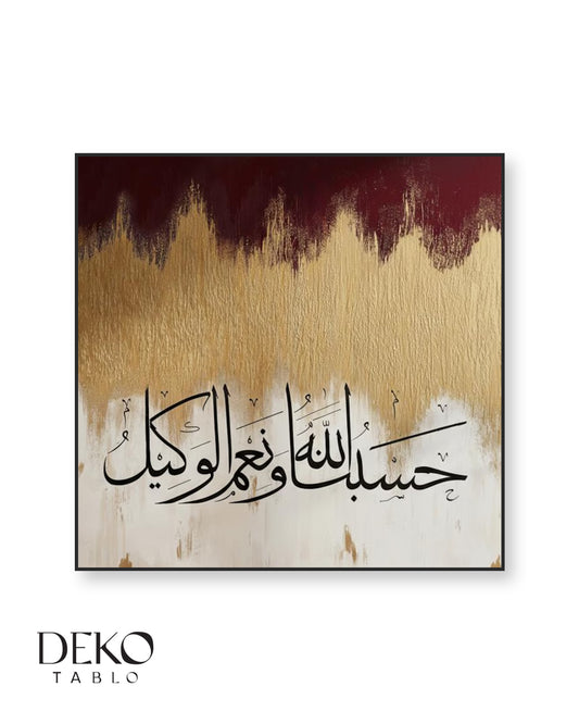 "Allah bize yeter, O ne güzel vekildir" Detaylı Yağlı Boya Tablo