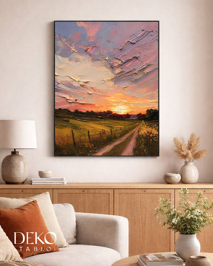 "Gün Batımı" Manzara Tasviri Yağlı Boya Tablo