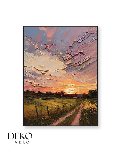 "Gün Batımı" Manzara Tasviri Yağlı Boya Tablo