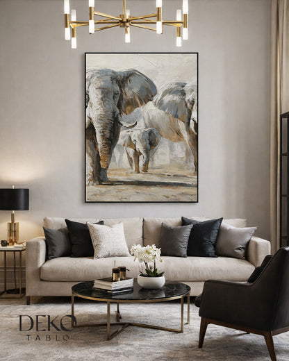 "Filler" Bej Tonları Yağlı Boya Tablo