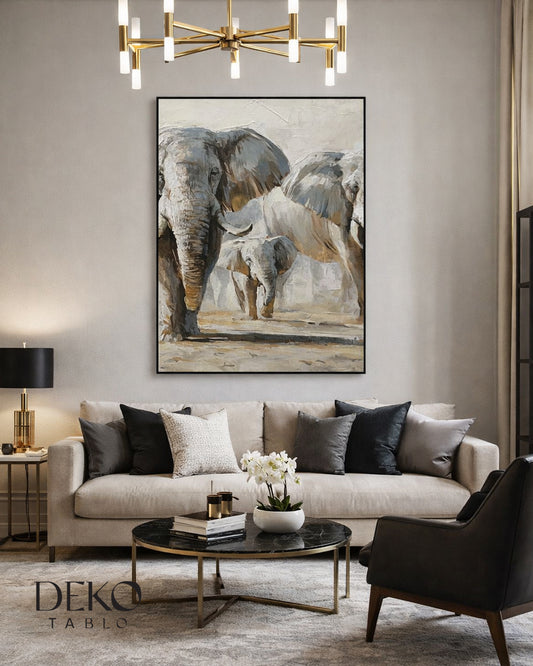 "Filler" Bej Tonları Yağlı Boya Tablo