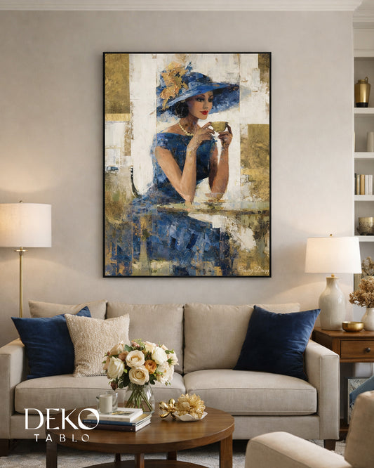 "Tea Time" Detaylı Yağlı Boya Tablo