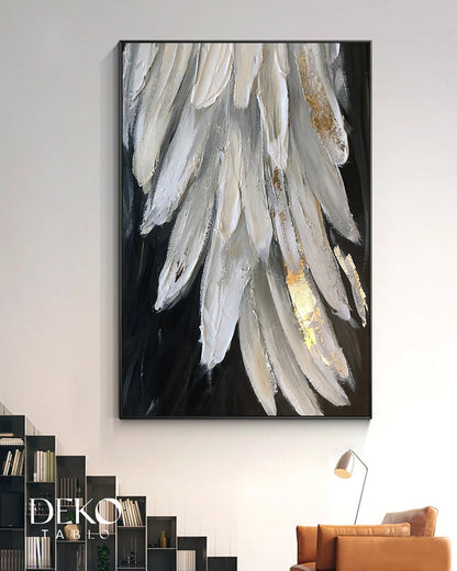 Altın Detaylı Kanat Yağlı Boya Tablo