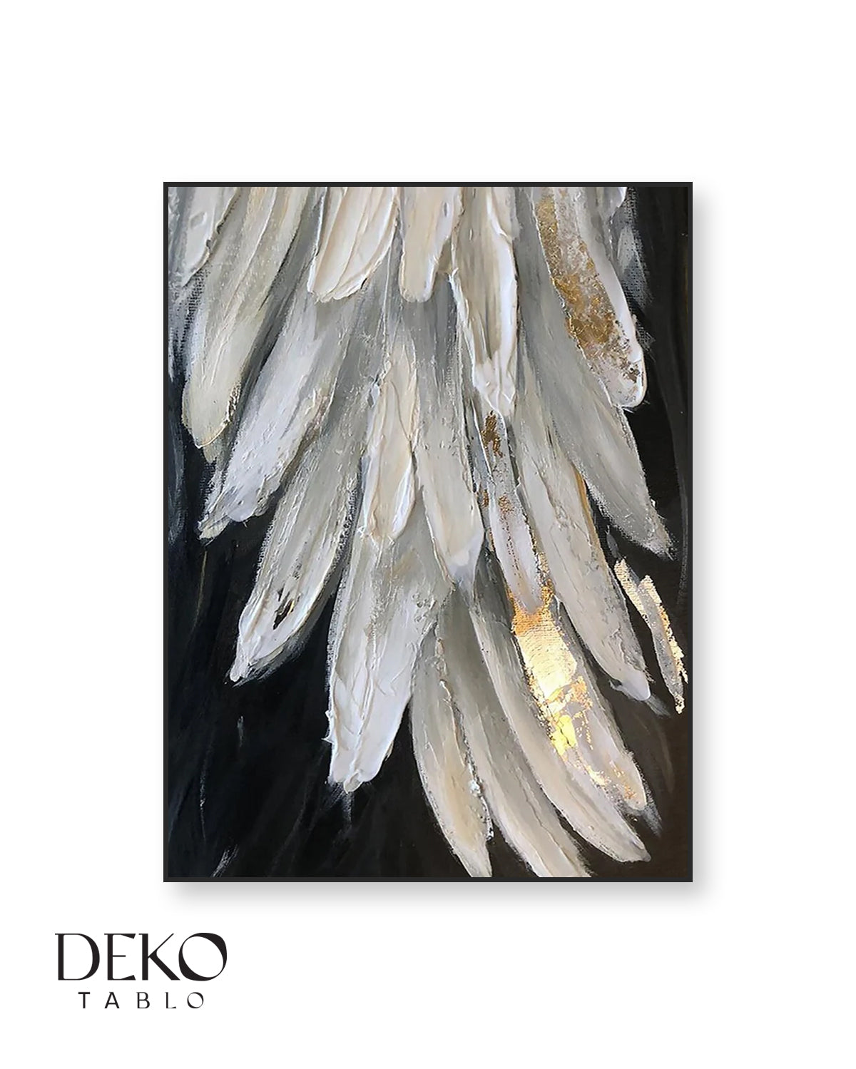 Altın Detaylı Kanat Yağlı Boya Tablo