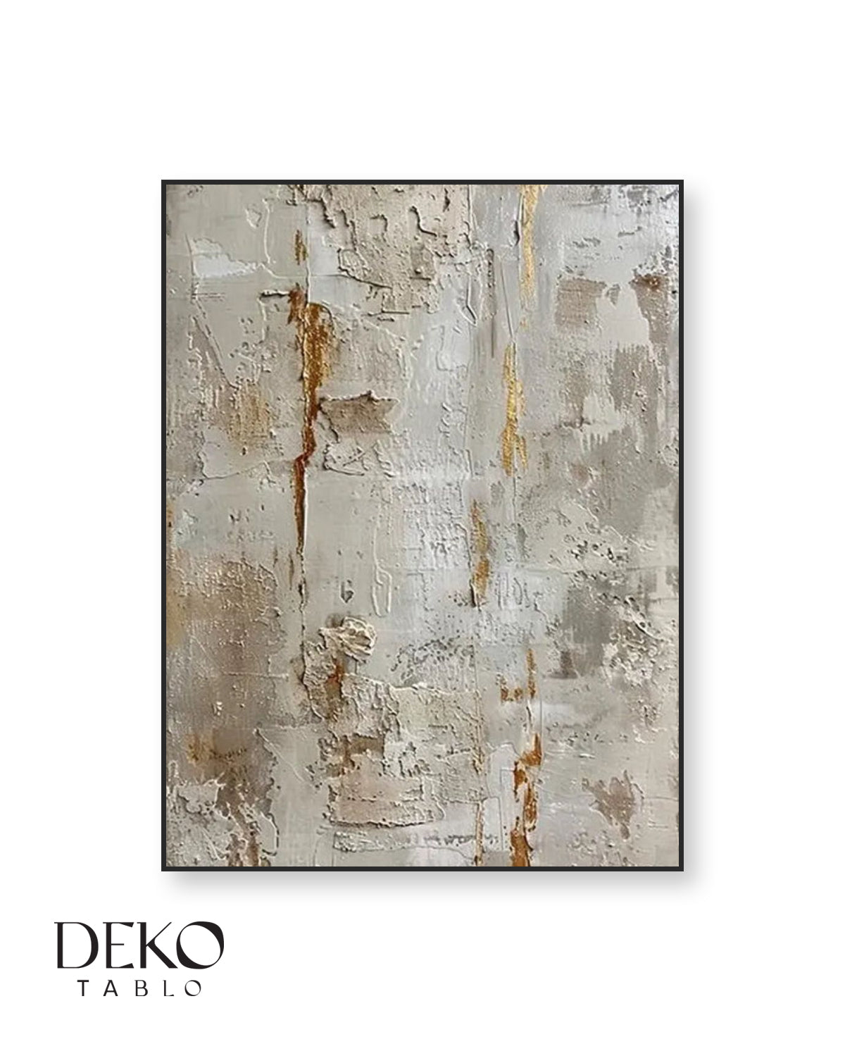 Altın Bej Tonlarında Detaylı Yağlı Boya Tablo