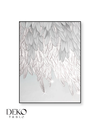 Gümüş Beyaz Tonlarında Detaylı Yağlı Boya Tablo